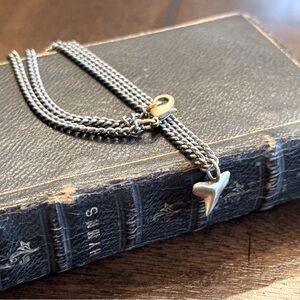 Tiny shark tooth charm choker